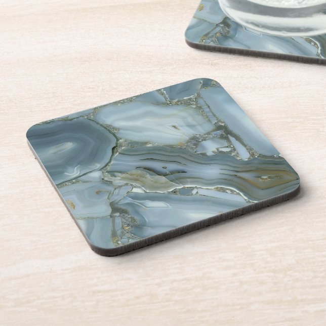 Dessous-de-verre Marbre gris bleu avec Veine or (Côté gauche)