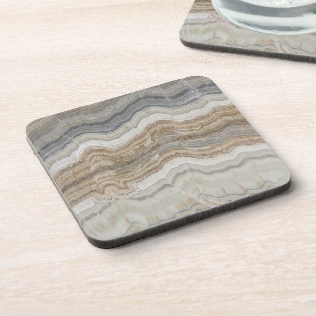 Dessous-de-verre marbre gris brun scandinave minimaliste (Côté gauche)