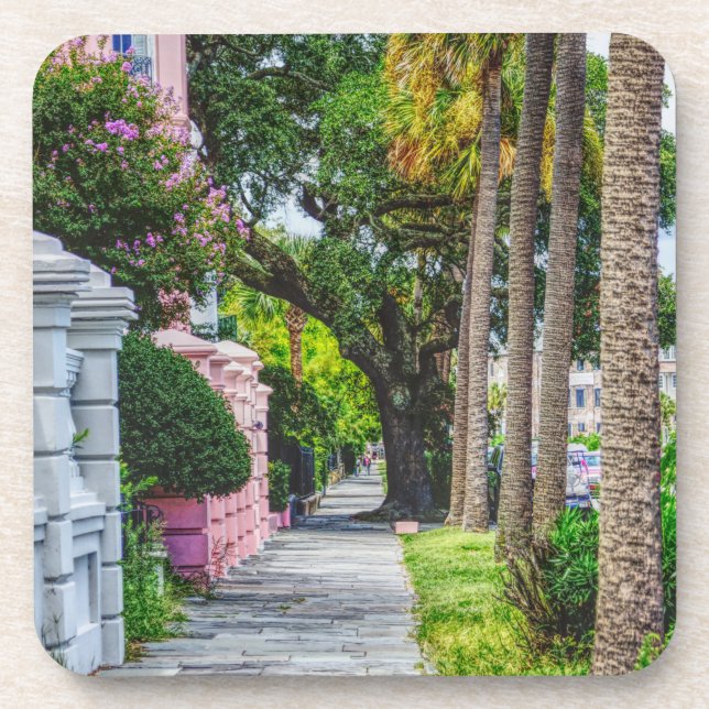 Dessous-de-verre Marcher le long de Rainbow Row (Devant)