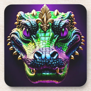 Dessous-de-verre Mardi Gras Gator Design