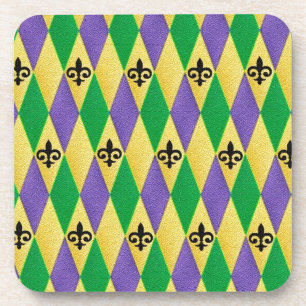 Dessous-de-verre Mardi Gras Harlequin Fleur De Lis