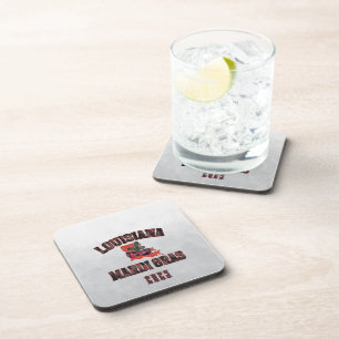 Dessous-de-verre Mardi Gras Rouge Noir