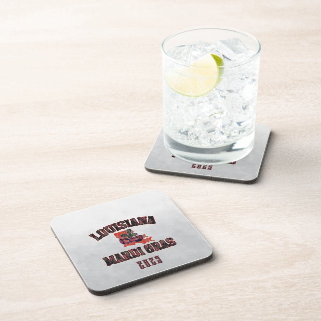 Dessous-de-verre Mardi Gras Rouge Noir (Côté Droit)