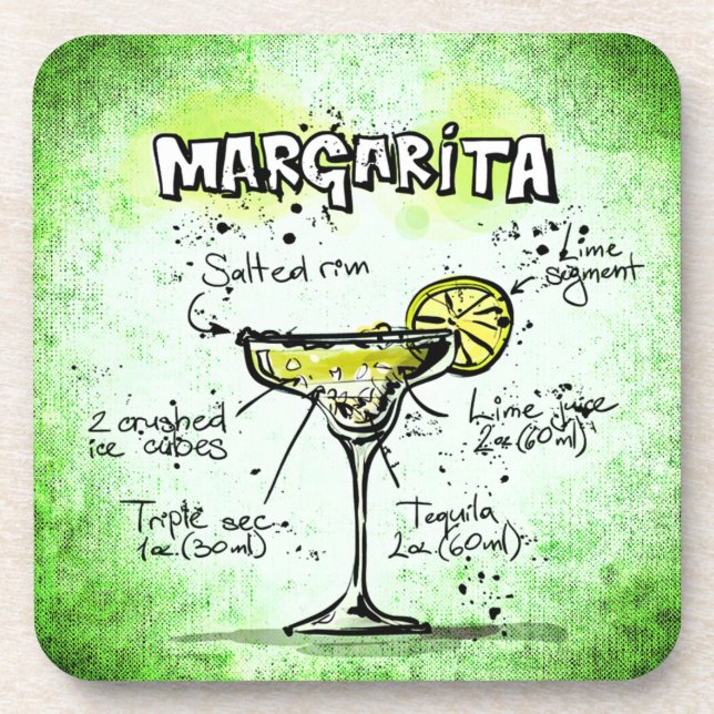 Dessous-de-verre Margarita Drink Recette (Devant)