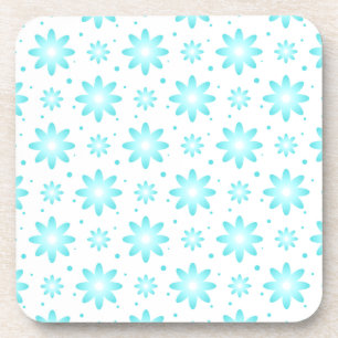 Dessous-de-verre Marguerite délicate blanche et turquoise, point mo