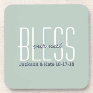 Dessous-de-verre Mariage Anniversaire Date Bless Our Nest Custom