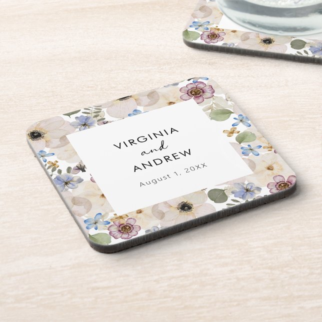 Dessous de verre Mariage botanique moderne (Modern Botanical Floral Wedding Coaster by Painted Paperie
)