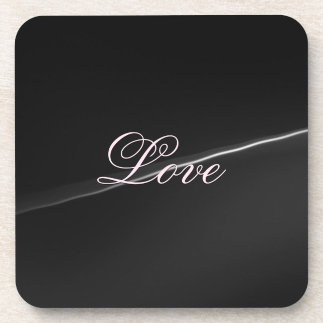 Dessous-de-verre Mariage Calligraphie Vague Amour Gris Foncé Tendan (Devant)
