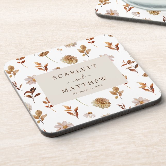 Dessous de verre mariage de automne (Fall Leaves Wedding Coaster by Painted Paperie
)