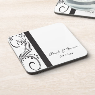 Dessous-de-verre Mariage de  de tourbillons noirs et blancs