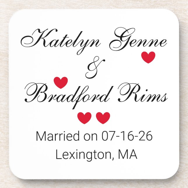 Dessous-de-verre Mariage de lettres élégantes (Devant)