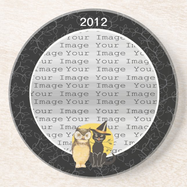 Dessous de verre Mariage d'Halloween Chat & Owl (Devant)