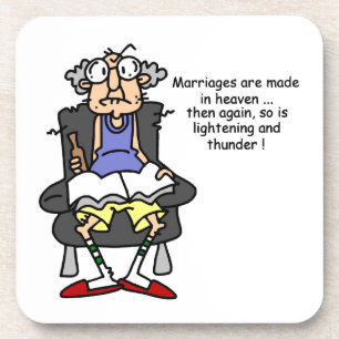 Dessous-de-verre Mariage, Éclair, Humour tonnerre