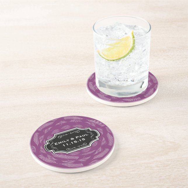 Dessous de verre Mariages Rustiques Motif Plum (Côté)