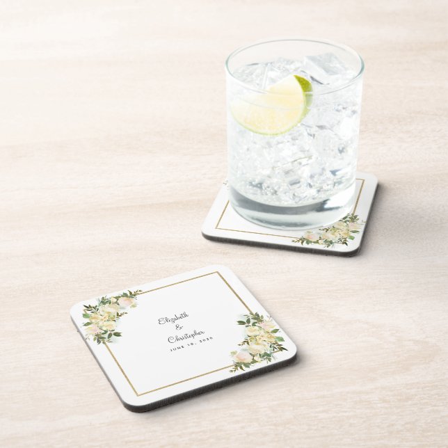 Dessous-de-verre Mariée et chambre Élégante Mariage Botanique Flora (Côté Droit)