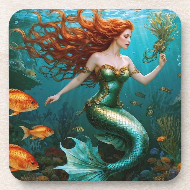 Dessous-de-verre "Marielle" - Belle sirène dansante (Devant)