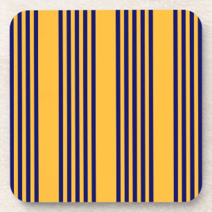 Dessous-de-verre Marine bleu et jaune soleil cinq bandes motif