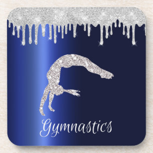 Dessous-de-verre Marine Blue Metallic Argent Sparkle Gymnastique