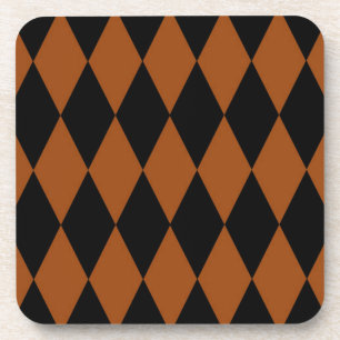 Dessous-de-verre Marron Noir Harlequin Diamants Damier Design