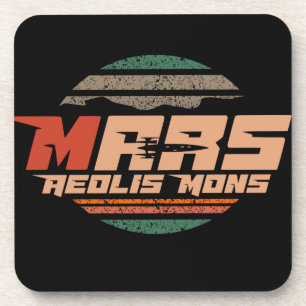 Dessous-de-verre Mars Red Planet Aeolis Mons Mont Sharp vintage bl