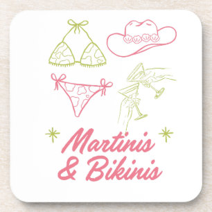 Dessous-de-verre Martinis et Maillots Enterrement de Vie de Jeune