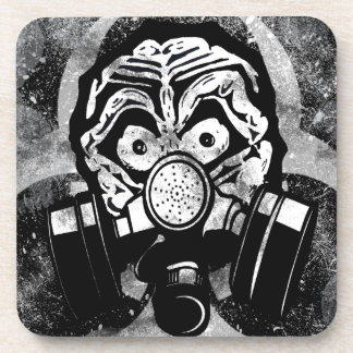 Dessous-de-verre Masque de gaz blanc de /w de crâne