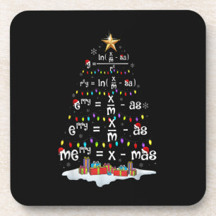 Dessous-de-verre Math Teacher Christmas Tree Funny Christmas Math F