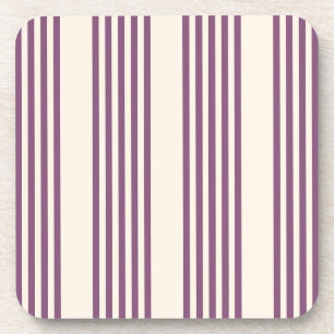 Dessous-de-verre Mauve violet beige cinq bandes motif