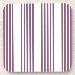 Dessous-de-verre Mauve violet blanc cinq bandes motif