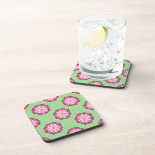 Dessous-de-verre Médaillon asiatique rose pastel Floral