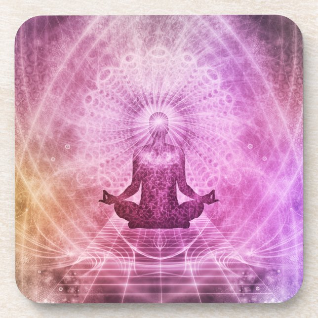 Dessous-de-verre Méditation Zen Yoga Lotus Spirituel (Devant)