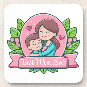 Dessous-de-verre Meilleure Maman du Monde, Maman et Enfant, Personn