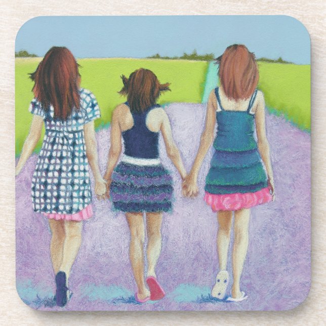 Dessous-de-verre Meilleurs amis - trois filles (Devant)