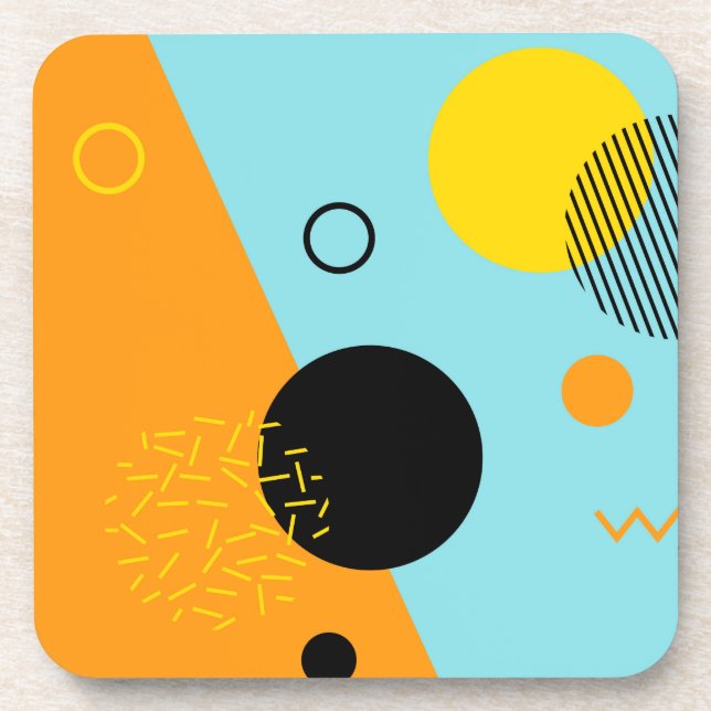 Dessous-de-verre Memphis, hipster, tendance, art de l'illustration  (Devant)