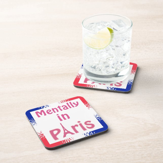 Dessous-de-verre Mental In Paris Beverage Coaster (Côté Droit)