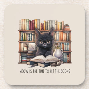 Dessous-de-verre Meow Est Le Moment De Toucher Les Livres