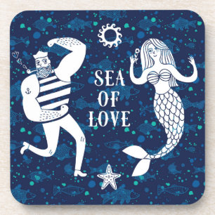Dessous-de-verre Mer d'affiche d'amour