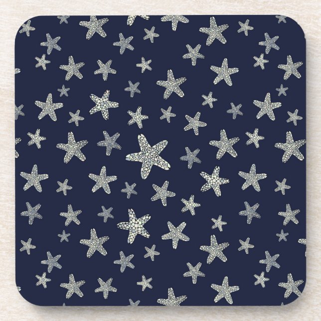 Dessous-de-verre Mer de motif d'étoiles de mer (Devant)