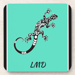Dessous-de-verre Mer du Sud-Ouest Gecko vert et noir