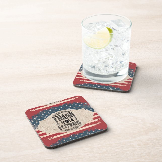 Dessous-de-verre Merci Vétérans Beverage Coaster (Côté Droit)