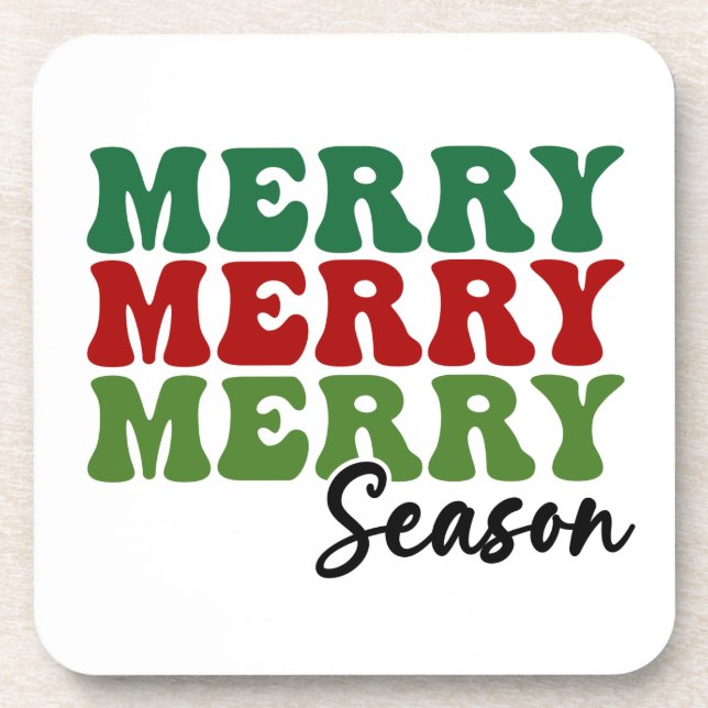 Dessous-de-verre Merry Merry Merry Saison - Retro Holiday Art (Devant)