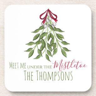 Dessous-de-verre Merry Mistletoe aux baies blanches