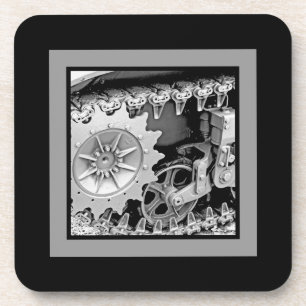 Dessous-de-verre Métal lourd en gris et noir plaid