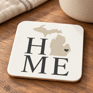 Dessous-de-verre Michigan Maison Beige et Gris Cœur de Ville Person