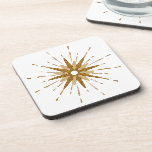 Dessous-de-verre Mid-Century Modern Gold Starburst Plastic