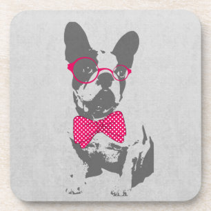 Dessous-de-verre Mignonne animal vintage à la mode Français bulldog