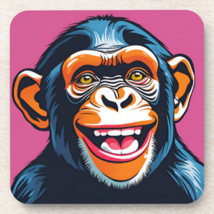 Dessous-de-verre Mignonne Chimpanzée rit