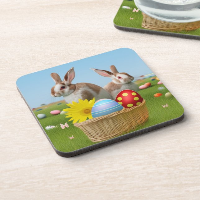 Dessous-de-verre Mignonne lapin de Pâques pour une humeur positive (Côté gauche)