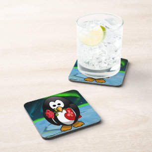 Dessous-de-verre Mignonne Saint Valentin Pingouin Drôle Drôle Carto