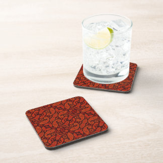 Dessous-de-verre Mignons motifs paisley en spirale marron